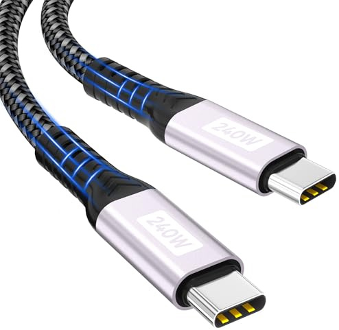 USB C auf USB C Kabel,0,5m 240W Typ C Schnellladekabel PD 5A Nylon Ladekabel USB-C Aufladekabel für iPhone 17/16/15 Pro Max/Pro/Plus,Samsung Galaxy S24/S23/S22,MacBook Pro/Air,Pad,Huawei,Pixel