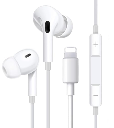 For iPhone Headphones Wired Earphones Wired Earbuds[MFi Certified]Hi-Fi Stereo Nosie Reduction Built-in Microphone & Volume Control Headsets Compatible with iPhone 14/13/12/11/XR/XS/X/8/7/SE/Pro Max