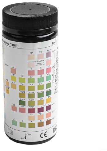 Pet Urine Test Strips 100 Count For Dogs And Cats 10 Parameter Veterinary Kit Glucose PH Protein Blood Ketones Bilirubin Nitrites Urobilinogen Gravity WBC Urinalysis For Diabetes UTI Health Monitoring