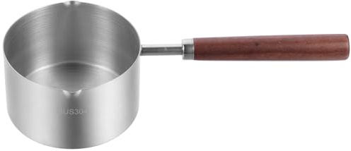 Homoyoyo 250ml Frying Pan Cooking Pan Stainless Steel with Wear-Resistant Bottom and Easy to Clean Design Silver Kitchen Gadget for Everyday Cooking
