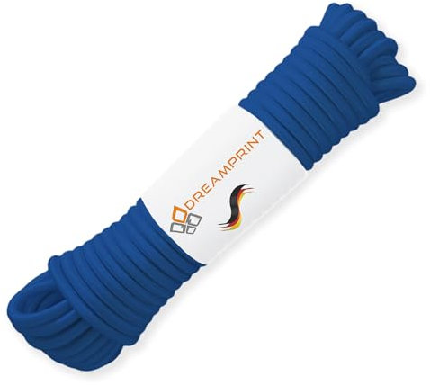 Dreamprint Expanderseil 30m Blau 8mm Ø - Gummiseil, Planenseil, elastisches Seil für Innen & Außen - Wetterfest & Reißfest - Ideal für Ladungssicherung, Planenbefestigung, Camping & Outdoor