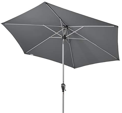 Doppler Active Auto Tilt 280 – Kurbel Sonnenschirm ideal für den Balkon und Garten – Knickbar – ca. 280 cm – Anthrazit