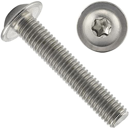 OPIOL QUALITY® Linsenkopfschrauben mit Flansch und Innensechsrund (ISR) ISO 7380 M8x40 mm aus Edelstahl A2 V2A (10 Stück) Flachkopfschrauben Linsenkopf Flanschschrauben Torx