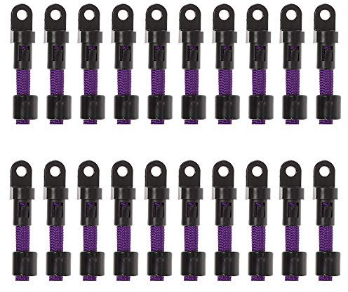 Paracord Planet 20 Pack - Premium Nylon 6 Millimeter Bungee - Shock Cord Hooks - Screw Mounts - End Fittings for Kayaks, Canoes, and Boats