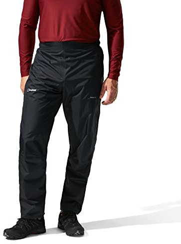 Berghaus Deluge 2.0 Waterproof Breathable Overtrousers | Durable | Comfortable Rain Pants Trousers, Black, S/33L