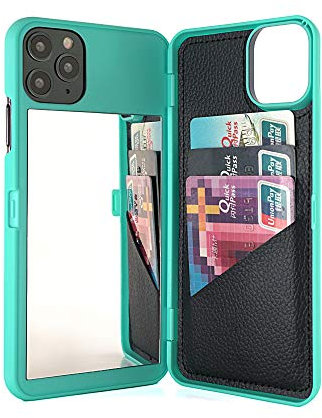 W7ETBEN iPhone 11 Pro Max Case,Hidden Back Mirror Wallet Case with Stand Feature and Card Holder for Apple iPhone 11 Pro Max (2019) 6.5 inch (Teal)