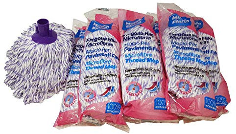 Mundo Floral 24 fregonas de Hilos de Microfibra. para Limpieza de Todo Tipo de Suelos y Especial Limpieza de Superficies delicadas