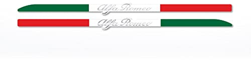 4R Quattroerre.it 10608 Stripes Dreifarbige Klebestreifen Alfa Romeo holographisch mit Italienischer Flagge, 6 x 173 mm, 2 Stück rechts und Links