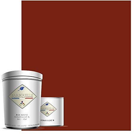 Peinture Résine Rouge Carmin - Résine Epoxy Bi-Composants - Effet Mat - Peinture Mur, Plafond, Boiserie, Carrelage & Métal - Lessivable - COV A+ - Fabriquée En France - 750 ml - BARBOUILLE