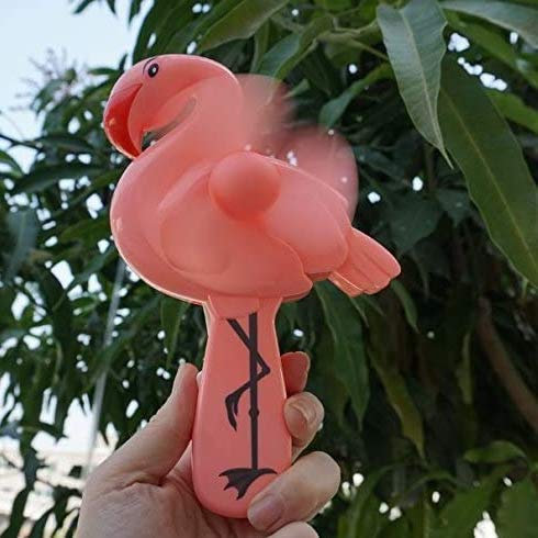 1 Stück tragbare kleine Plastik Flamingo Form Cartoon Sommer Fans Hand Druck Fan Geburtstagsfeier Gunst