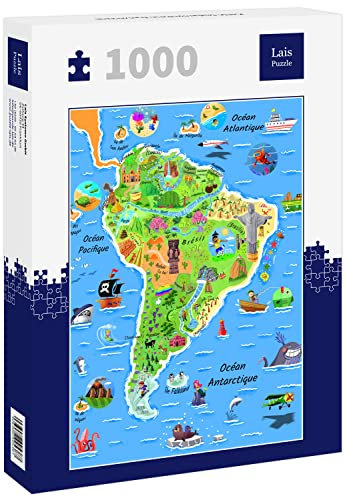 Lais Jigsaw Puzzle Map South America in French 1000 Pieces
