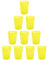 Engelland - 10 x Plastikbecher, Trinkbecher, Gelb, Frostoptik, 250 ml, mit Eichstrich, bruchfest, stapelbar, Mehrweg, Kunststoff, wiederverwendbar, Party-Becher, Trink-Glas