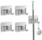 VonLux Mop Broom Gripper with Hook 2in1 4Pcs Mop Broom Holder Stainless Steel Wall Hooks Self Adhesive Strong, Hanging Brushes Tools Storage Organizer in Kitchen Garden Garage Closet Bathroom