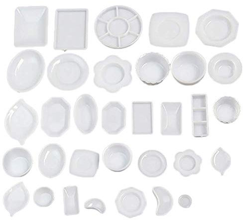 33Pcs 1:12 Puppenhaus Miniatur Küche Geschirr Wiederverwendbare Kunststoff Mini Teller Geschirr Set Thanksgiving Geschenk Hoch Nettes Design
