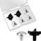 7 Pièces Vis de Casque Moto, Vis de Visière de Casque de Moto Vis pour Visière de Casque Accessoires pour Casque de Moto (Noir, Argent)