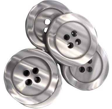 50 Perlmuttknöpfe - 5 Größen und 11 Farben zur Auswahl - Hergestellt und versandt aus Spanien (Grau, 20 mm)