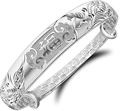 Stylish-Art Klassische Mode-Manschettenarmbänder In Silber 925,Eleganter,Exquisiter Drachen-Segen-Armreif,Schmuck Für Frauen,Damen,Schmuck Für Den Muttertag