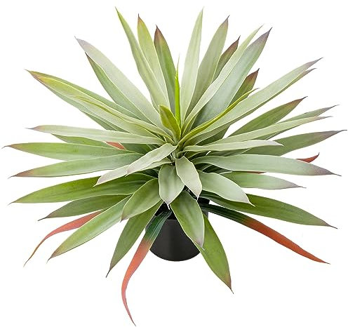 Briful Large Fake Agave Plant 17.3 Inch Artificial Yucca Potted Plants Outdoor Faux Agave Plants for Home Office Room Garden Front Porch Balcony Decor(Green)