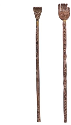 Lurrose Rascador De Espalda De Madera, Mango Largo Para Aliviar Picores | 2 rascadores de espalda de madera con mango largo, diseño ergonómico para alcanzar zonas difíciles y aliviar picores diarios