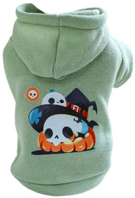 KieTeiiK Totenkopf Hundepullover Hoodie Für Mittelgroße Bis Große Hunde Für Den Außenbereich Winddichter Dicker Weste Halloween Hoodie