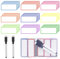 Pilikoll 54pcs Magnetic Dry Erase Labels with Whiteboard Pen Flexible Magnetic Label Strips Writable Magnet Sheets Reusable Name Plate Tag Blank Write On Magnets Name Tag Labels for School,Home,Office