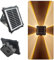ZVO Solarleuchte Wandleuchte für Außen, 4LED Up and Down Solar Leuchten Dekorative Beleuchtung IP65 Wasserdicht Kabellos Solarlampen für Aussen Garten Balkon Terrasse Garage (Warmweiß)