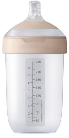 Difrax LOVI Biberon Mammafeel - 250 ml,Tétine dynamique, Compatible avec l'allaitement, Sans BPA