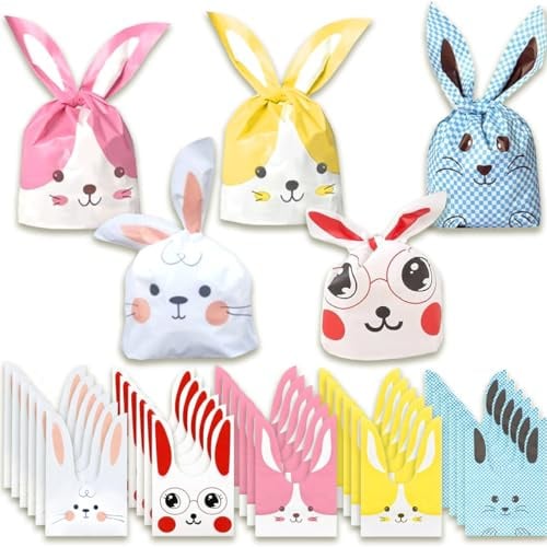 30 Ostern Geschenkbeutel Ostertüten Partytüten Geschenktüten Tüten Süßigkeiten Süße Taschen Mitgebsel Beutel Kekstüten Geschenktüte für Kinder Verpacken