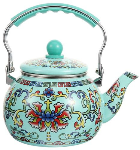 Tetera esmaltada Tetera de cocina Tetera con silbido esmaltada Tetera de inducción Tetera de kung fu Tetera de acero vintage Tetera de acero inoxidable Tetera esmaltada Decoración Metal Gas de ofic