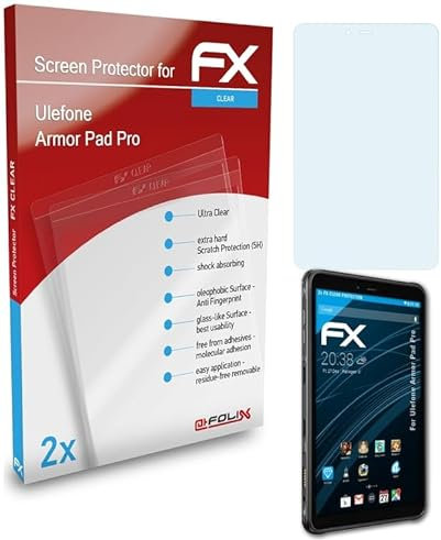 atFoliX Lámina Protectora de Pantalla compatible con Ulefone Armor Pad Pro Película Protectora, ultra transparente FX Protector Película (2X)