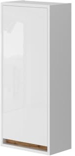 Vicco Badschrank Detmold, Weiß Hochglanz/Goldkraft Eiche, 81.6 x 35 cm mit Tür