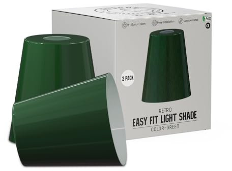 LEDSone Industrielle Decken-Pendelleuchtenschirme, Lampenschirme im Retro-Vintage-Stil zum Aufhängen von Deckenleuchten (Grün2er-Pack)
