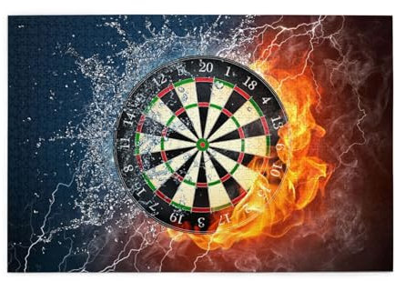 New Dart Board, Jigsaw Puzzles 1000 Pieces Wooden Jigsaw Toy Family Game Wall Decor for Adults Teens