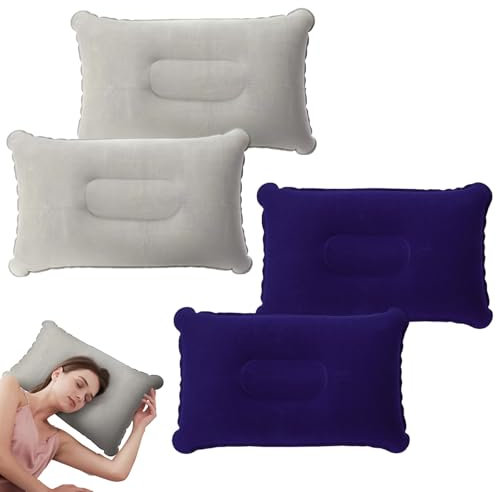 UILYNIU 4 Stück Aufblasbares Kissen Camping Kissen Reisekissen Aufblasbar Strandkissen Camping Kopfkissen Aufblasbares Kopfkissen Camping Pillow Camping Luftkissen für Camping Urlaub Strand(4 Stück)