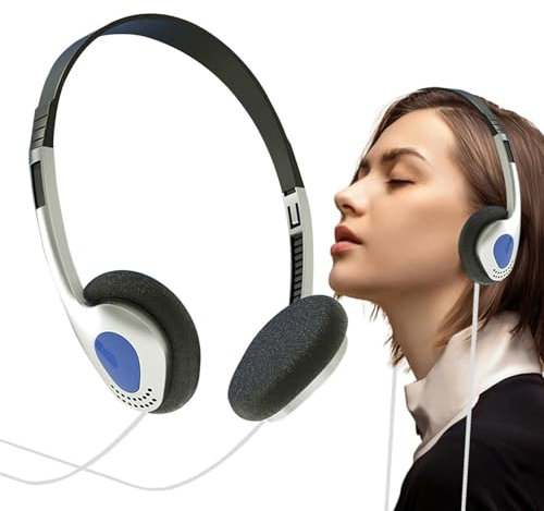 Pcingsia Retro Over-Ear Headphone, Wired, Stereo, Lightweight, Portable, Black, Silver, Orange, Blue, ABS, 3.5mm, 3cm/1.18in Speaker, 20-20000Hz, 105dB+5dB, 1.2m/3.94ft, Unisex, Education, Travel