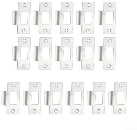 5/10Pcs Replacement Plates, Adjustable Tubular Latch Plate, Chrome Stainless Steel Mortice Lock Plates, For Adjustable Two Piece Door Strike(10pc)