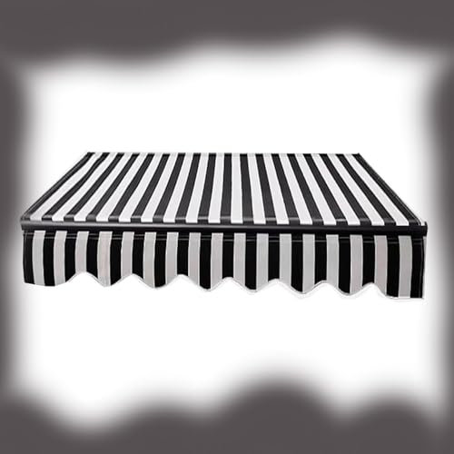 Ersatz-Markise, wasserabweisend, manuell einziehbar, 400 x 250 cm, Schwarz