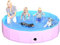 CACSPS Faltbarer Hundepool, 220 x 30 cm Kinderpool aus Hartplastik, rutschfeste Hundebadewanne für den Außenbereich, zusammenklappbarer Hundeschwimmpool für Kinder, Hunde und Haustiere (Rosa)