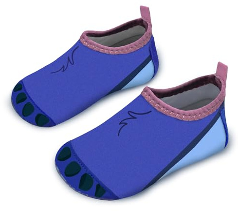 Kids Water Shoes Boys Toddles Baby Beach Swim Shoes Aqua Pool Swimming Socks Quick Dry Non-Slip（Bear Paw Blue 32/33）