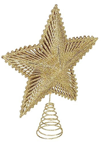 WOONEKY Puntale Per Albero Di Natale Facile Da Usare Puntale Per Albero Di Natale Con Filo Di Ferro E Glitter Per Natale