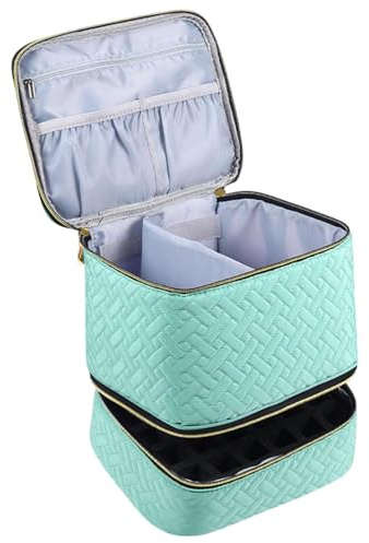 lisutupode Nageltaschen-Organizer-Etui, Nagellack-Tragetasche,2-lagiger Nagelset-Organizer | Reise-Make-up-Schmucktasche, Nagelzubehör-Organizer mit großer Kapazität für Feilen, Nagelbohrer