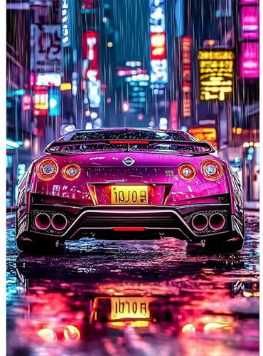 KEYIFA Voiture de Sport Diamond Painting 5D Complet, Peinture Diamant Adulte Art Accessoires, DIY Cristal Art Toile Peinture Kit Diamant Painting, Murale Décoration 30x40cm