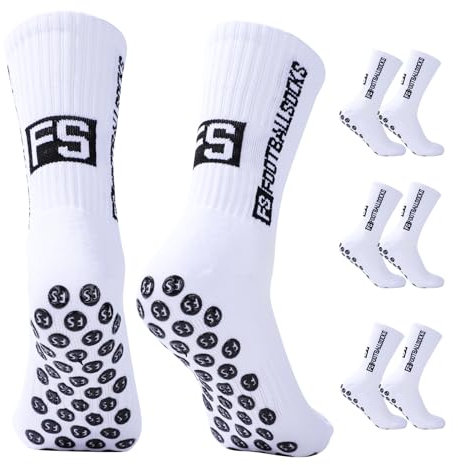Lancry 3 Paar Fussball Socken Kinder, Atmungsaktive Anti Rutsch Grip Socken Fussball, Rutschfeste Fußballsocken Kinder Jungen Alter 6–12
