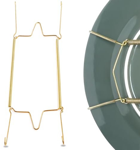 Unsichtbare Telleraufhänger für Wand, Edelstahl-Telleraufhänger, hängende Drähte, Federhakenhalter, zum Aufhängen an der Wand, 32–37 cm