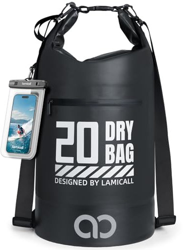 Lamicall Dry Bag, wasserdichte Tasche - [Robust & Kratzfest] 5L/10L/20L/30L/40L Rucksack Wasserdicht Beutel, Waterproof Bag Drybag für Wassersport/Strand/Bootsport, Freie 100% wasserfeste Handyhülle