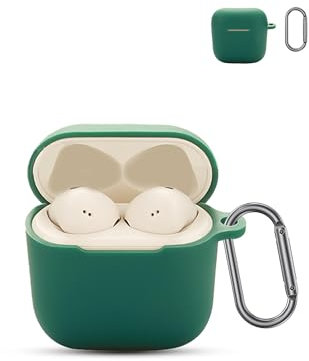 Für Sennheiser ACCENTUM Open Wireless Headphones,daunke weiche Silikon-Schutzhülle, hautfreundliches Etui mit Karabiner, vollständiger Schutz,Grün