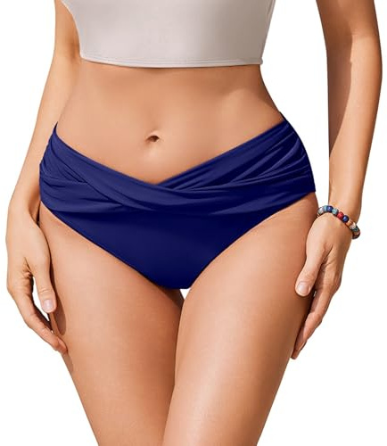 Ekouaer Braguitas de Bikini para Mujer Braguitas de bañador con Parte Delantera retorcida S-2XL