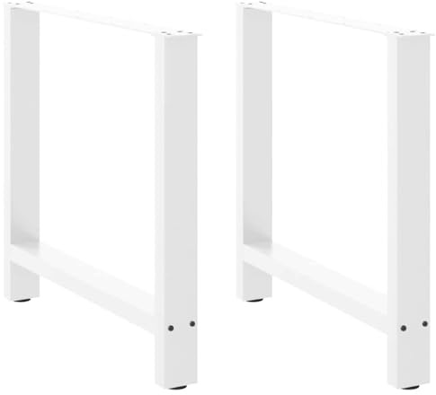 Solivagant Pieds de Table à Manger Blanc 2 pièces 80 x (72-73) cm Acier,(15 KG)