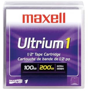 Maxell 22919300 LTO-1 Ultrium 100/200GB Tape Cartridge- Single