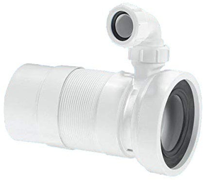 McAlpine Plain End Outlet Straight Flexible WC Pan Connector with Vent Boss 140-310mm Length WCF23PV